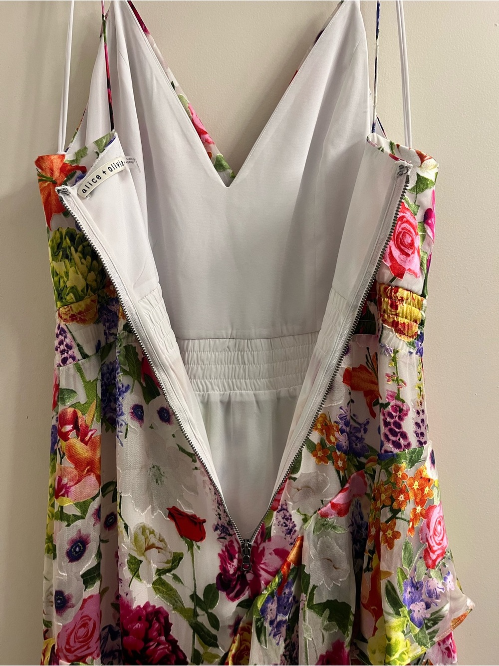 Alice + Olivia Hayden Floral Ruffle Maxi Dress Size 10 - Picture 8 of 12